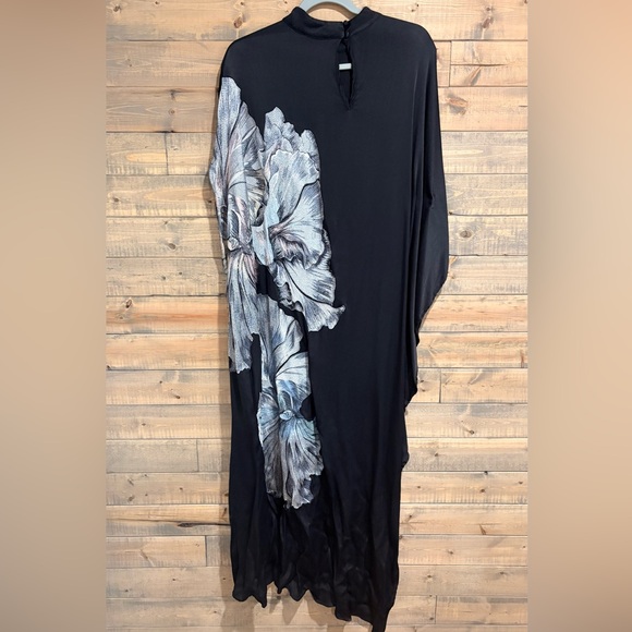 ASOS asymmetrical Elegant Embroidered Black Floral Dress US size 16 - Picture 4 of 8